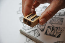 Load image into Gallery viewer, Double Wooden Pencil Sharpener