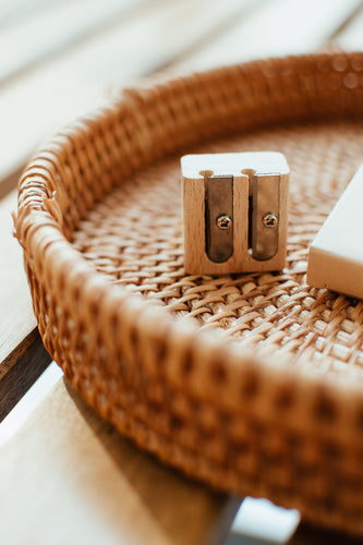 Double Wooden Pencil Sharpener