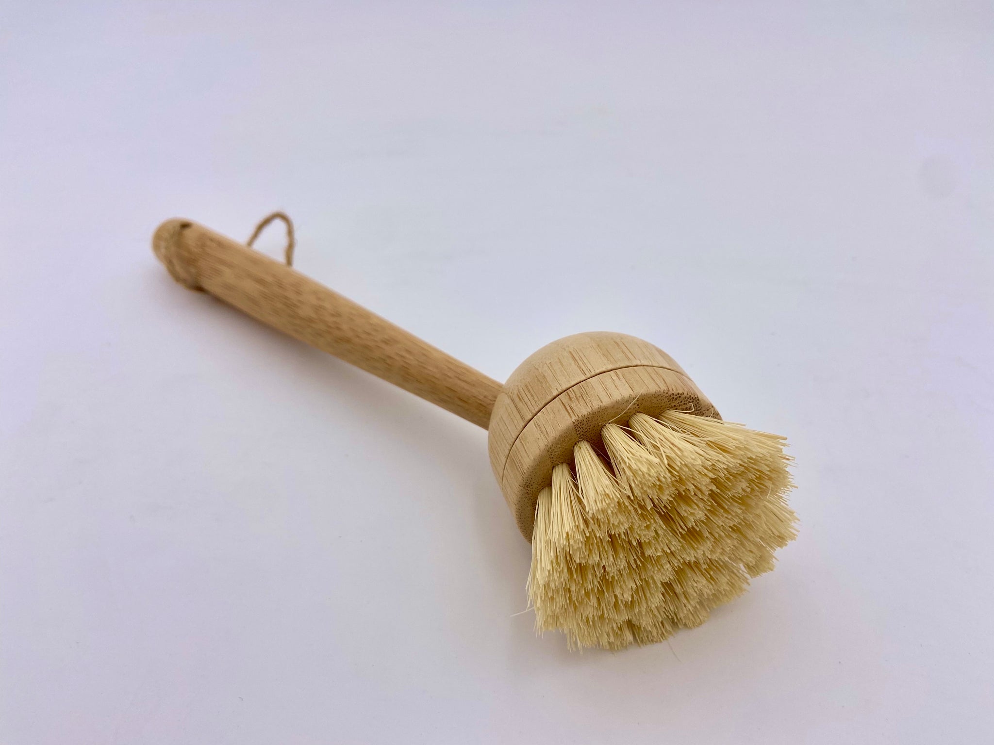 HOMcDALY Bamboo Dish Brush with ceramic Dish Brush Holder