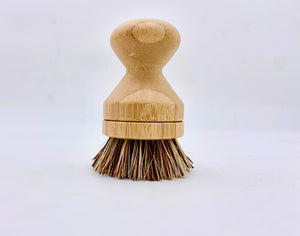 Bamboo Pot Scrubber (palm fiber)- With replaceable head