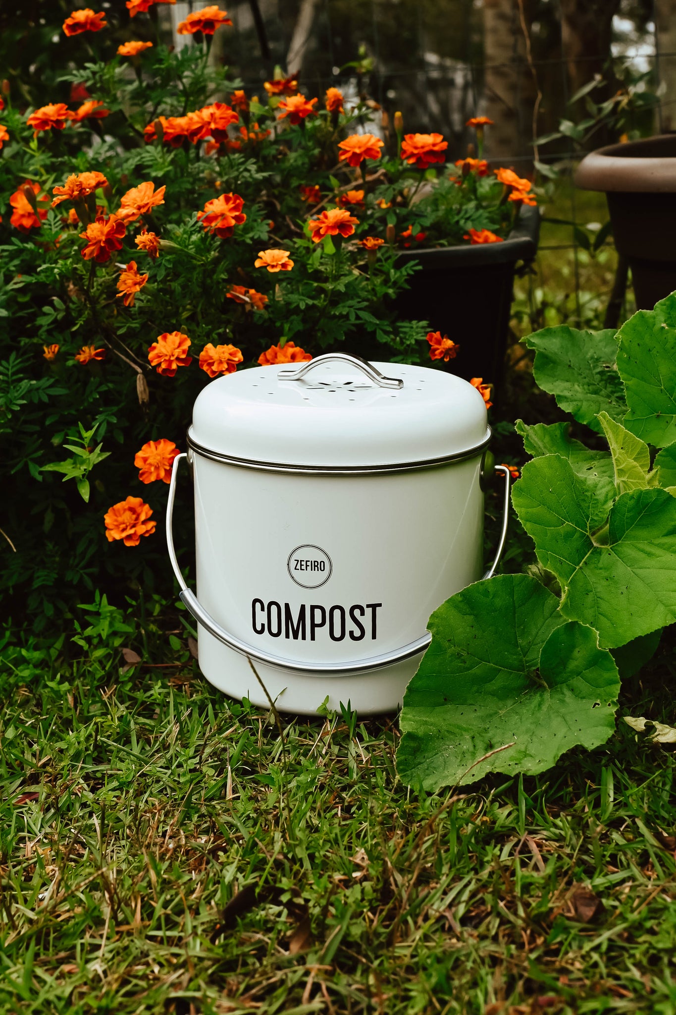 Carrotez Kitchen Compost Bin - 0.8 Gallon Countertop Food Waste Container With Vacuum Seal